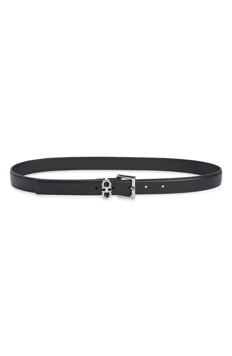 FERRAGAMO Donna Double Gancini Belt, Main, color, Nero