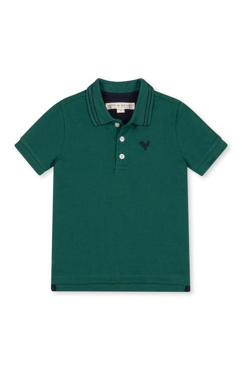 Kids' Organic Short Sleeve Knit Pique Polo Shirt