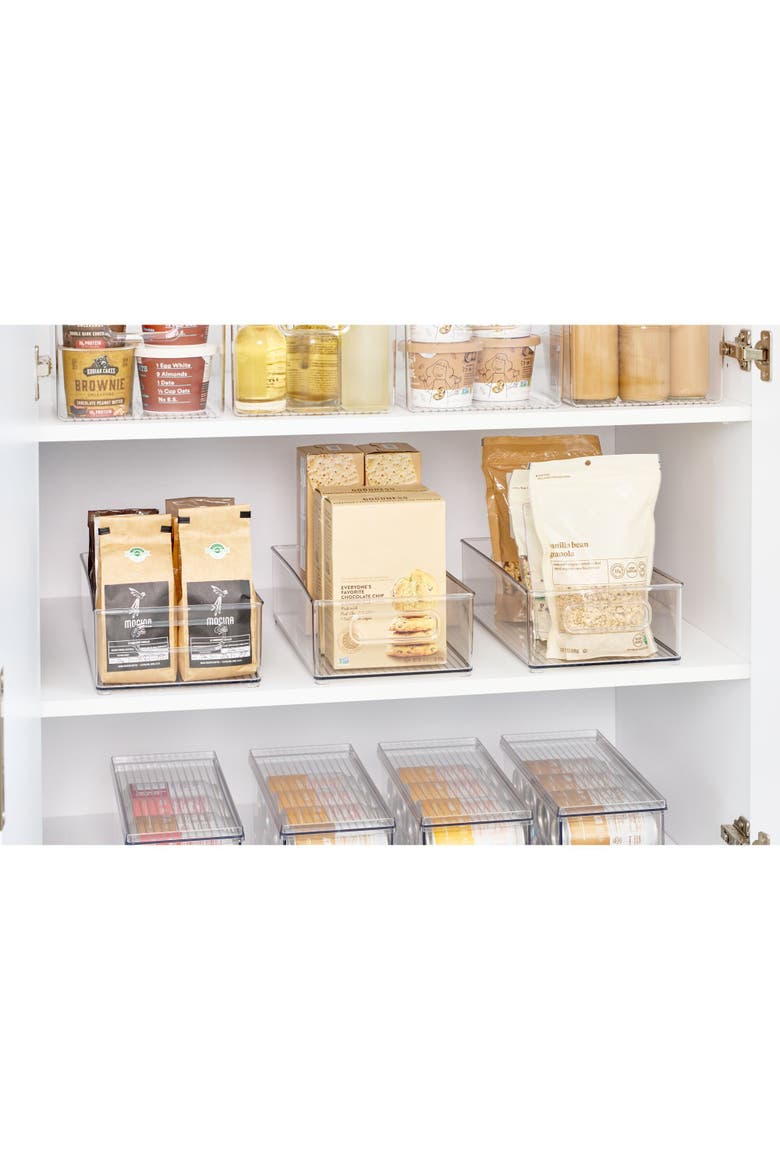 Stackable Fridge Bin - Kitchen Storage Bin for Pantry, Cabinets, or Fridge, Set of 6, Clear, Alternate, color, Clear