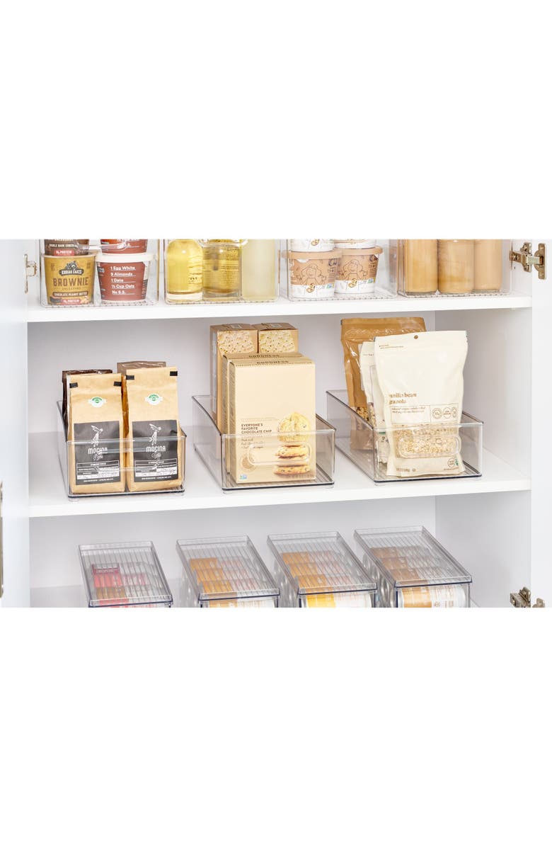 iDesign Stackable Fridge Bin - Kitchen Storage Bin for Pantry, Cabinets, or Fridge, Set of 6, Clear, Alternate, color,