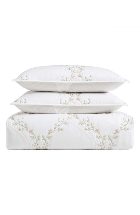 Cotton 3-Piece Quilt & Sham Set