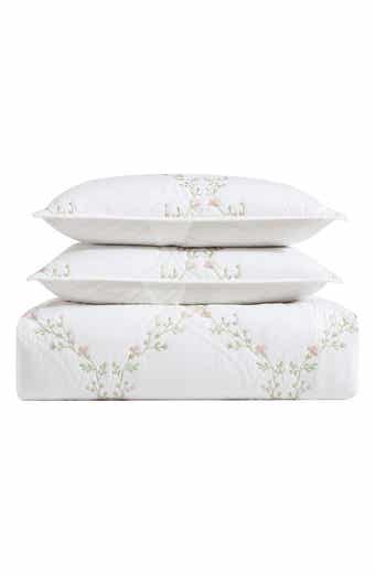Laura Ashley Floral Embroidered Cotton Quilt Set