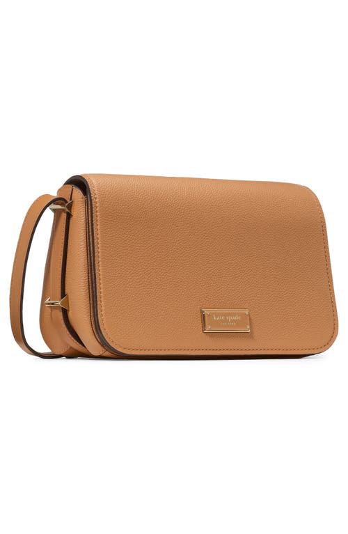 Kate Spade New York Small Liv Pebble Leather Flap Crossbody Bag In Brown