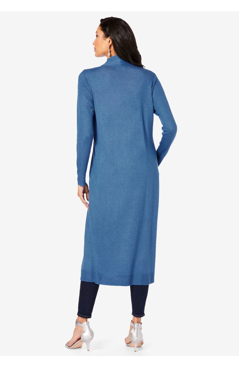 Roaman's Fine Gauge Duster Cardigan, Alternate, color, 