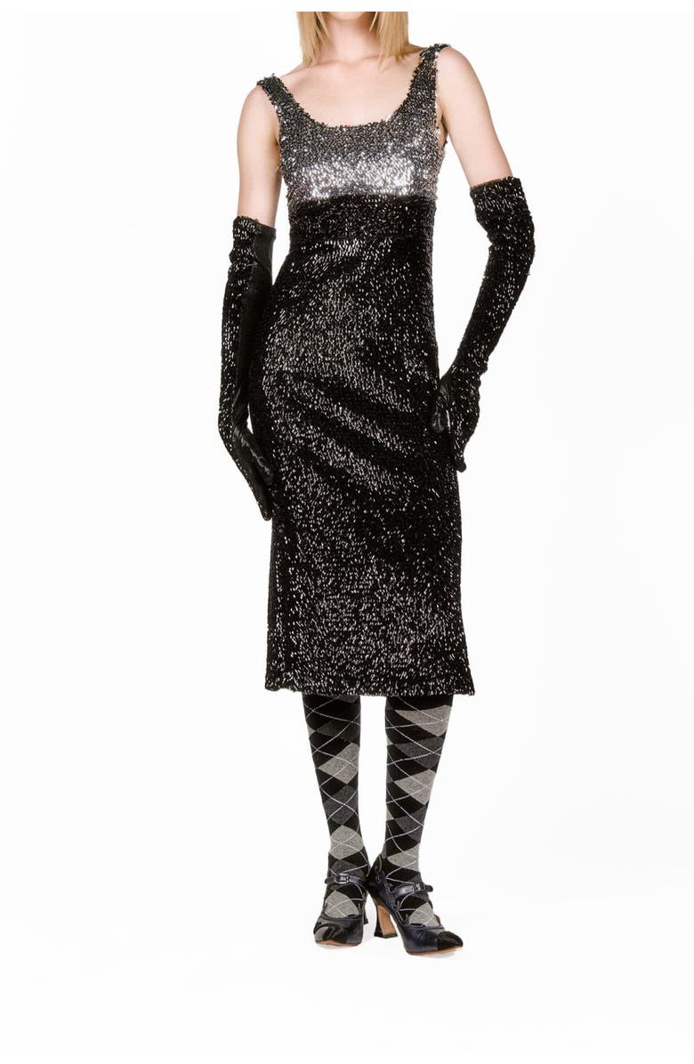 Anna Sui Bugle Bead Sequins Dress, Alternate, color,