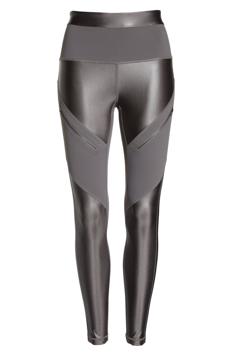 Zella Shine Zip High Waist Ankle Leggings, Alternate, color, 