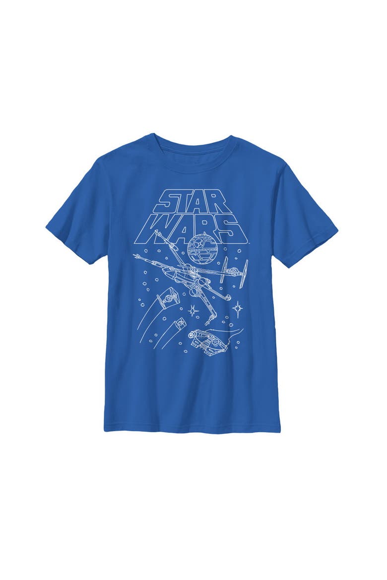 Boy's Star Wars Star Ship Meeting  Graphic T-Shirt, Main, color, Royal Blue
