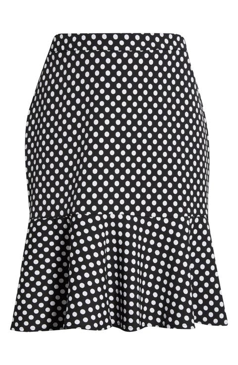 Dot Frill Hem Skirt (Plus)