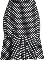 KASPER Dot Frill Hem Skirt