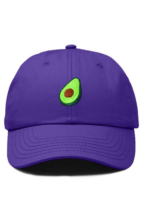 Dalix Avocado Embroidered Food Hat In Purple