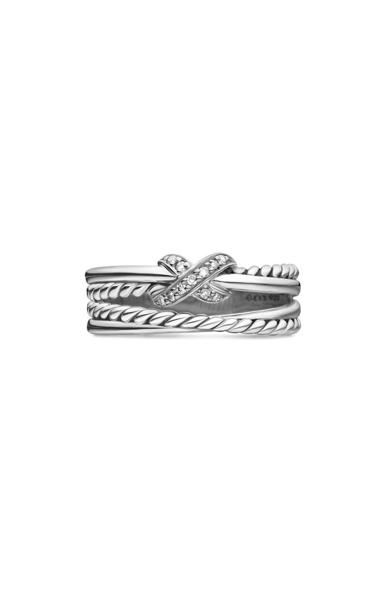David Yurman X Crossover Ring with Diamonds, Main, color, Diamond