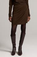 Vince Side Drape Wool Blend Skirt