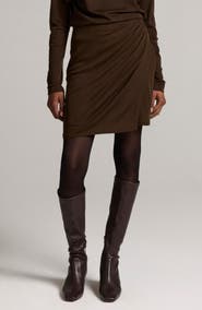 Vince Side Drape Wool Blend Skirt