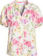 SUGARLIPS Leonie Floral Lena Split Neck Top