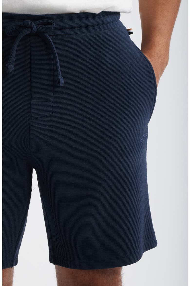 Ribbed Pajama Shorts, Alternate, color, DARK BLUE
