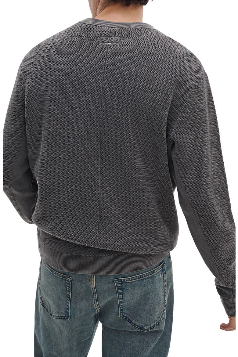Caden Washed Cotton Blend Sweater, Alternate, color, CHARCOAL GREEN