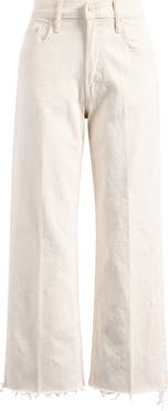 MOTHER The Maven Mid Rise Fray Hem Ankle Jeans