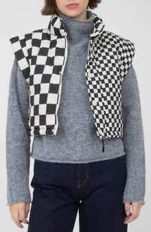 Blu Pepper Checker Print Puffer Vest