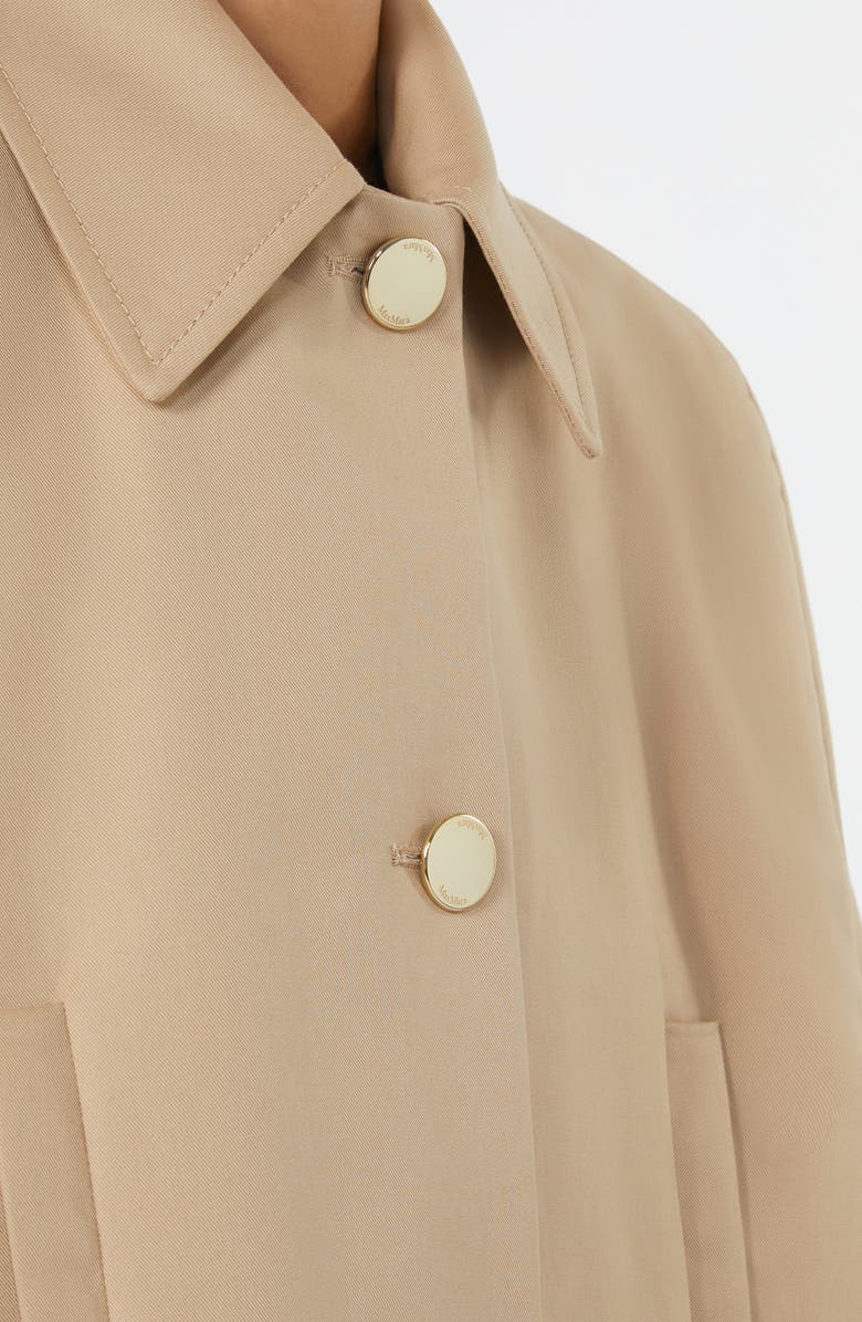 Max Mara Padre Water Repellent Cotton Gabardine Crop Cape, Alternate, color, Sabbia