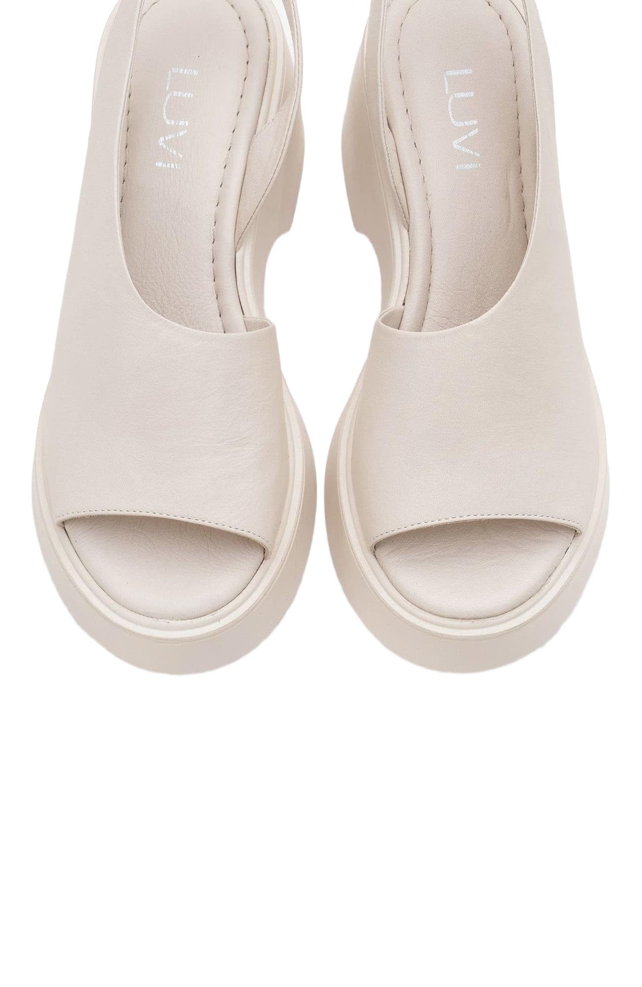 Forever & Always Shoes ROY Leather Wedge Sandal, Alternate, color, Light Beige Leather