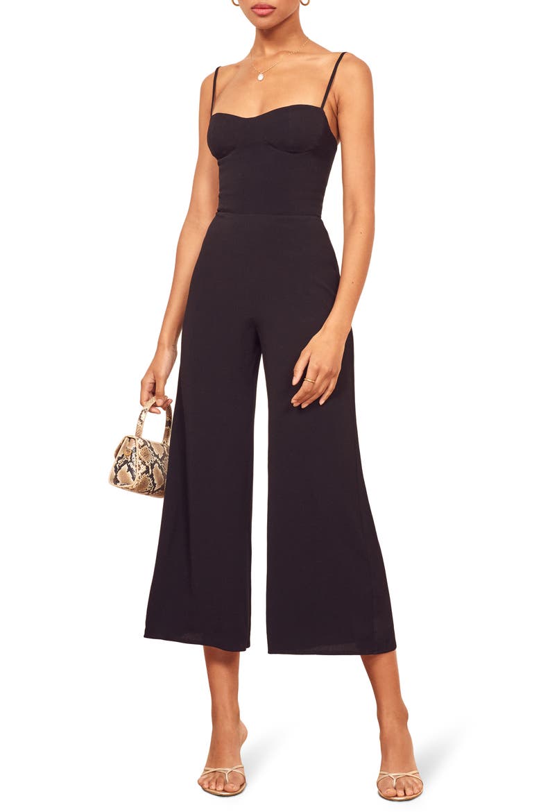 Gilda Crop Wide Leg Jumpsuit, Main, color, BLACK