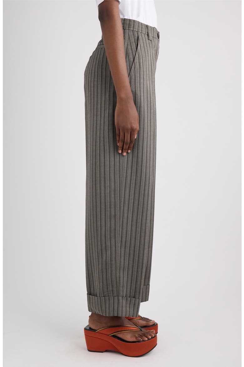 Pakora Multistripe Fluid Cuffed Pants, Alternate, color, GREY