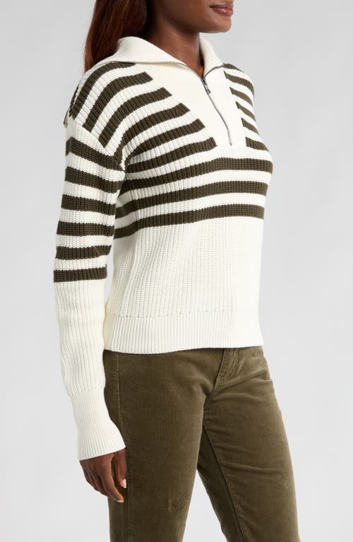 KUT FROM THE KLOTH KUT FROM THE KLOTH NOLEY STRIPE HALF ZIP SWEATER 