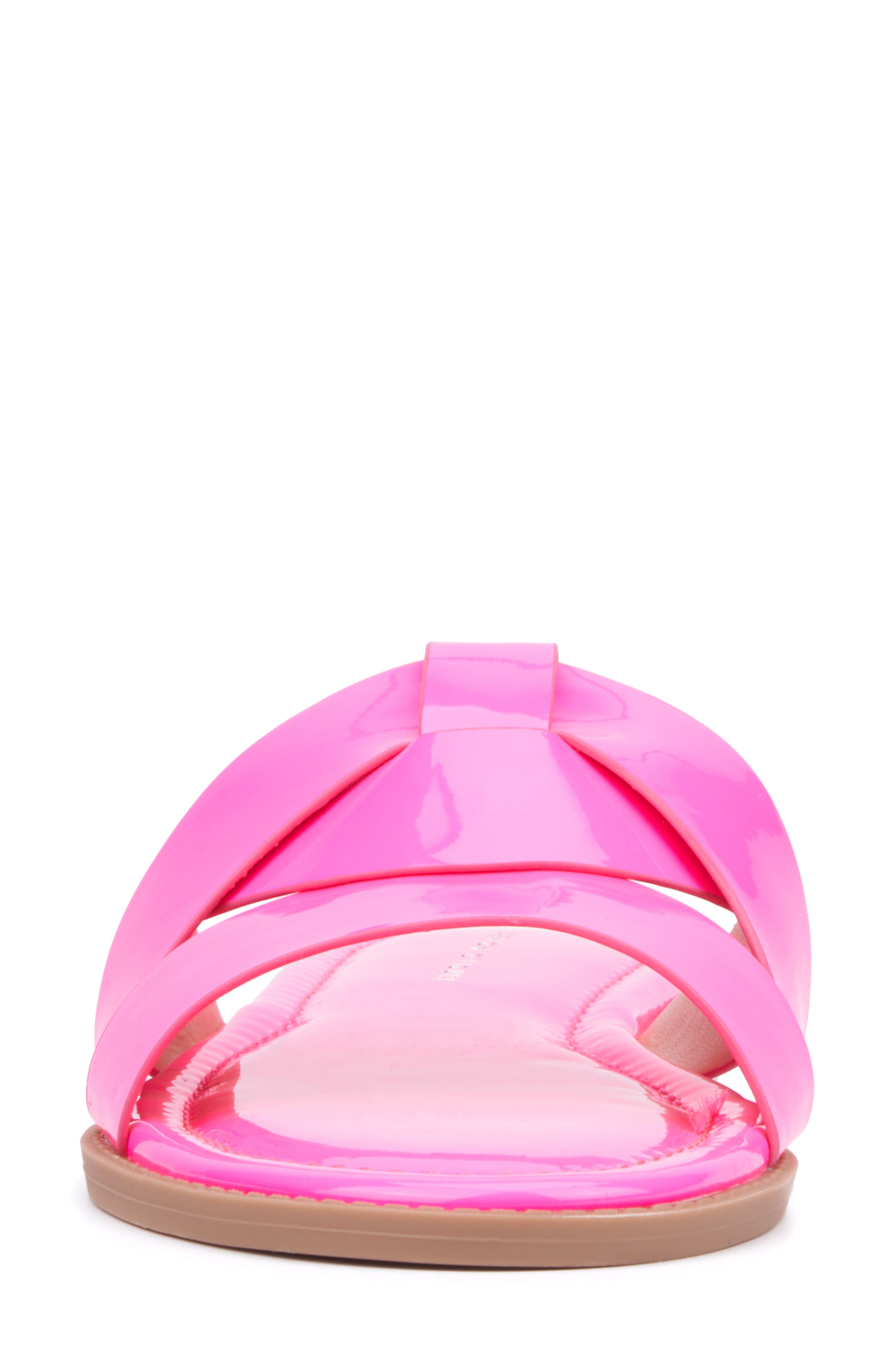 Fashion to Figure Tiana Slide Sandal - Wide Width, Alternate, color, Neon Pink