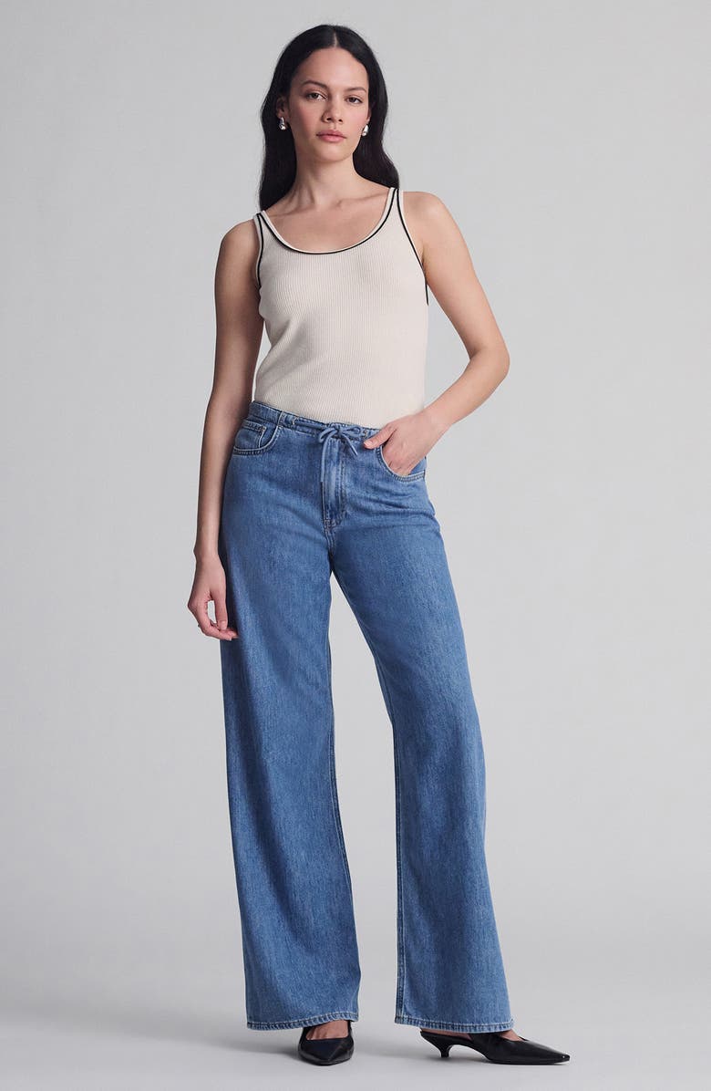 Mavi Jeans Merly Wide Leg Denim Pants, Alternate, color, Mid Well Blue