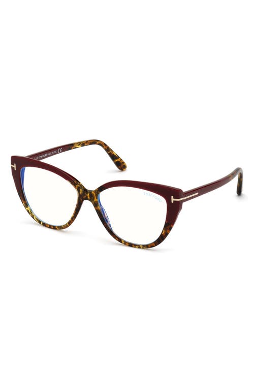 Tom Ford 54mm Square Blue Light Blocking Optical Glasses In Multi