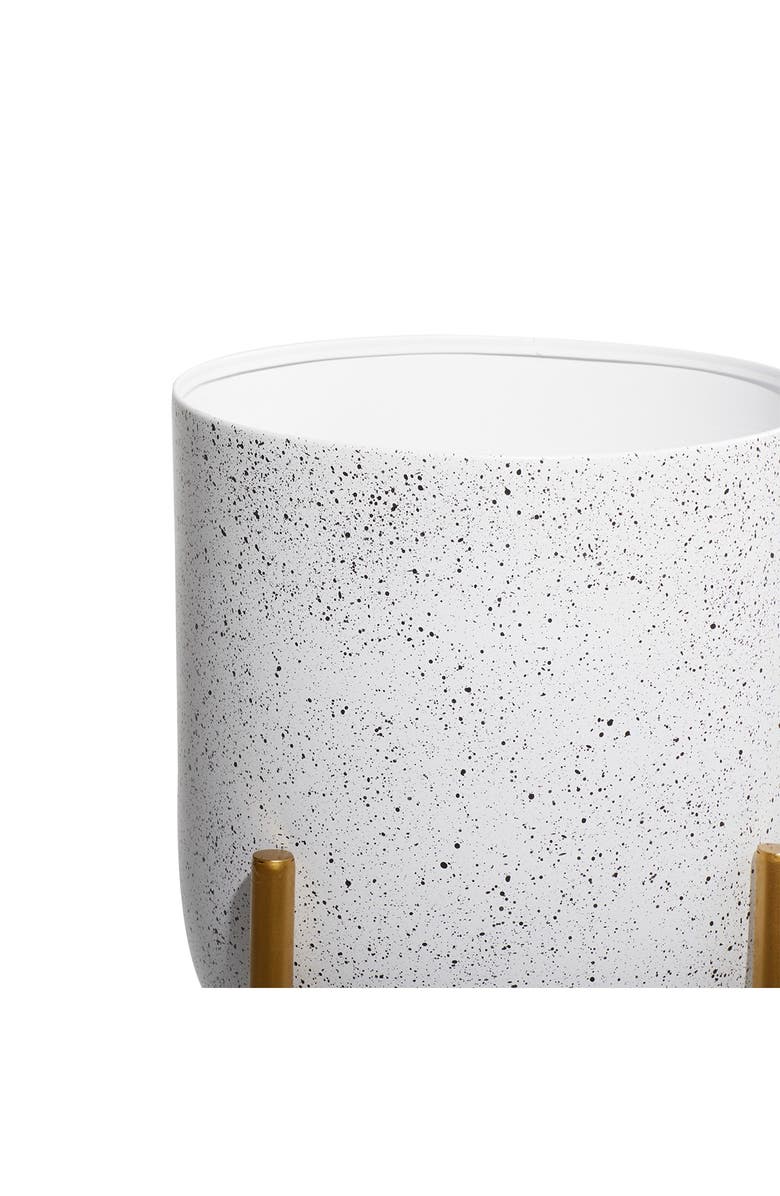 VIVIAN LUNE HOME White Metal Contemporary Round Planter - Set of 2, Alternate, color, White