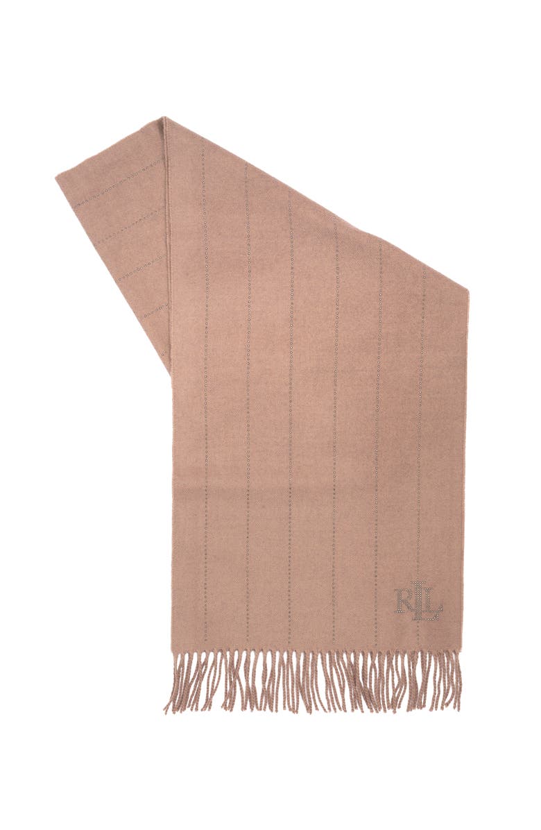 Lauren Ralph Lauren Shine Pinstripe Scarf, Alternate, color, Dark Taupe Htr