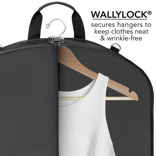 Wallybags 52" Premium Travel Garment Bag With Shoulder Strap And Two Large Pockets In Black
