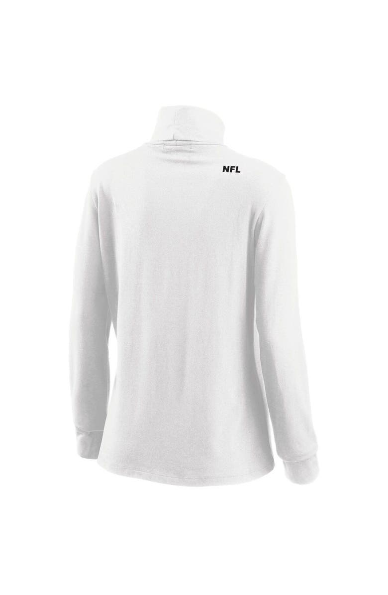 WEAR by Erin Andrews Women's WEAR by Erin Andrews White NFL Long Sleeve Tri-Blend Turtleneck T-Shirt, Alternate, color, 