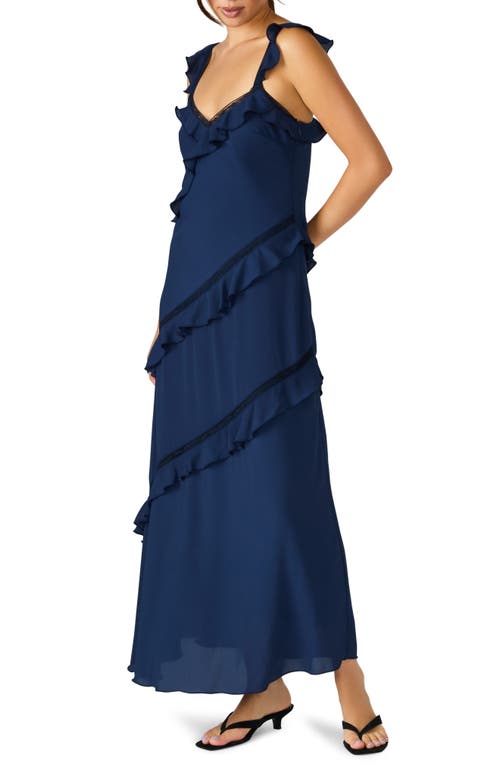 Steve Madden Versailles Ruffle Sleeveless Maxi Dress In Blue