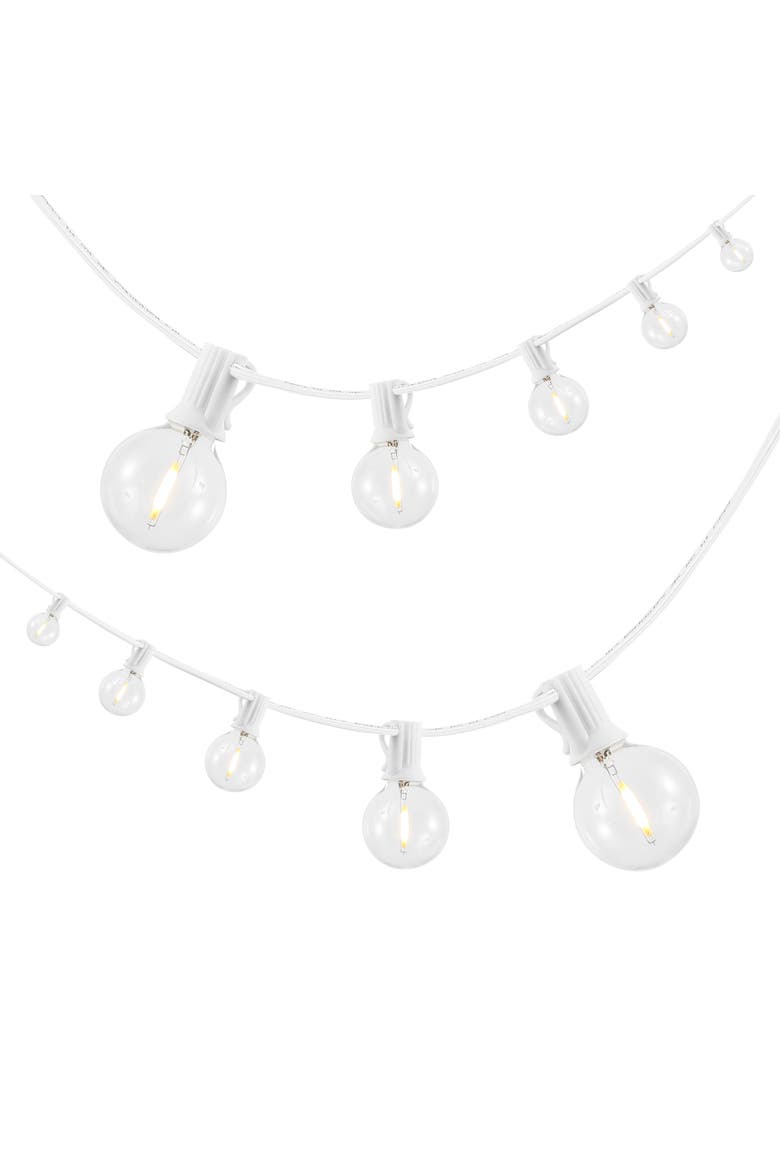25-Light Indoor/Outdoor 25 ft. Contemporary Rustic Incandescent G40 Bistro Globe Bulb String Lights, Main, color, White