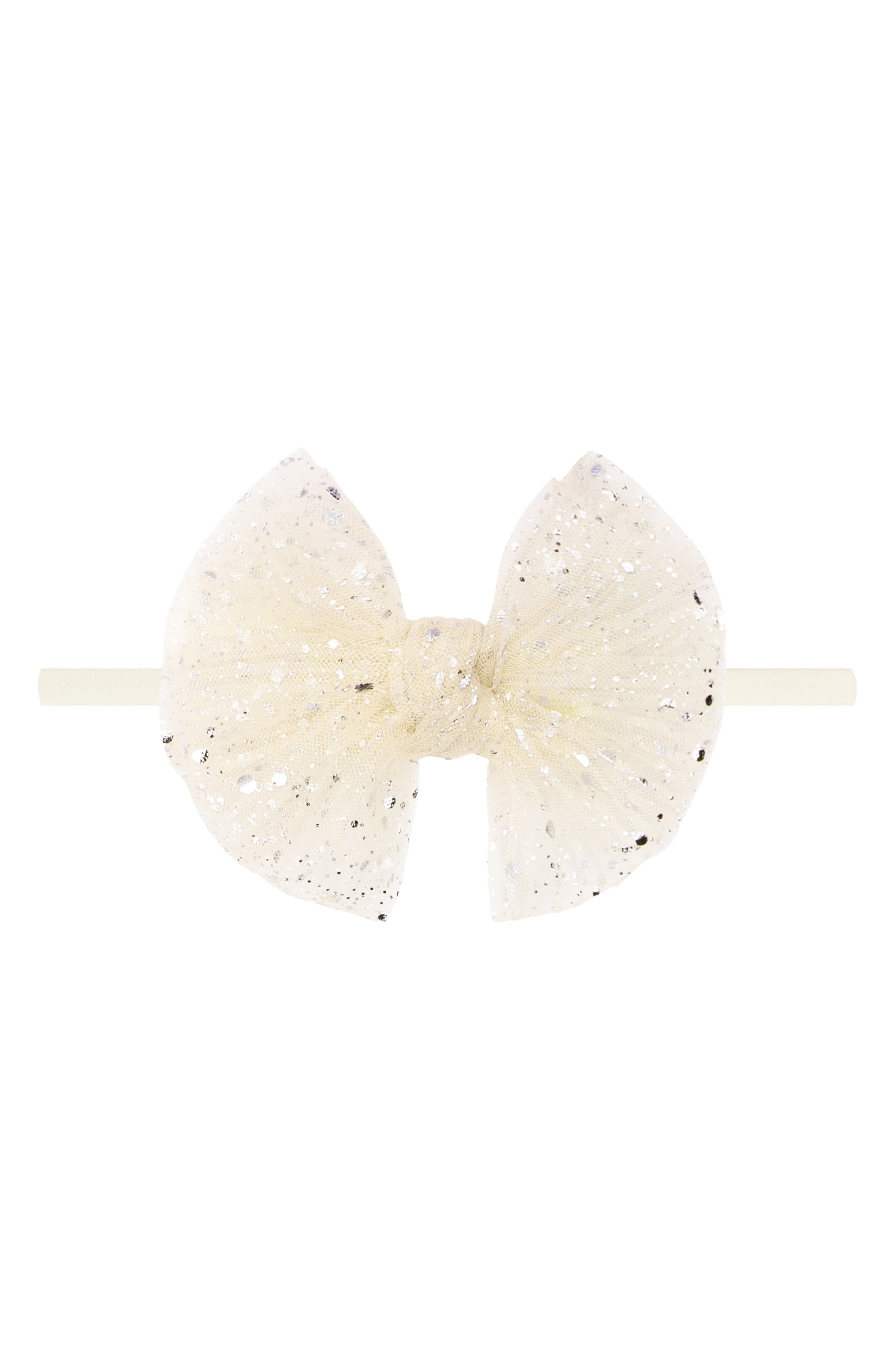Baby Bling Tulle FAB Bow Headband in Ivory Princess Tulle 