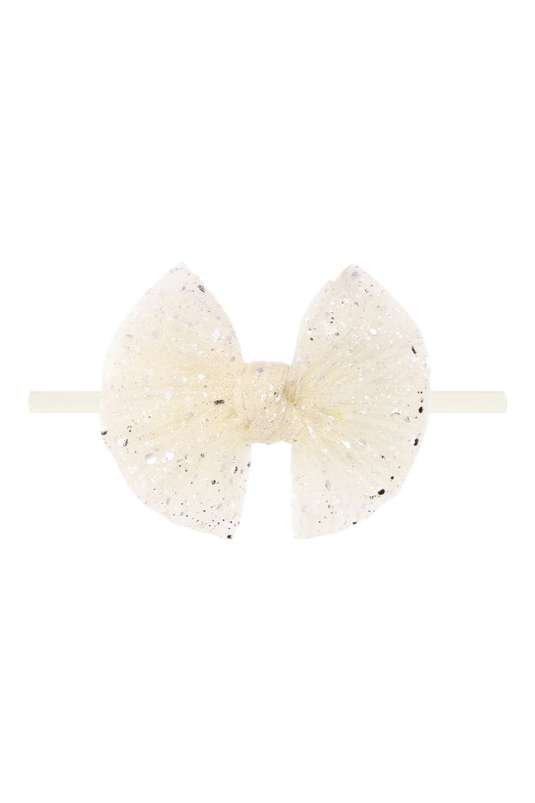 Tulle FAB Bow Headband, Main, color, IVORY PRINCESS TULLE