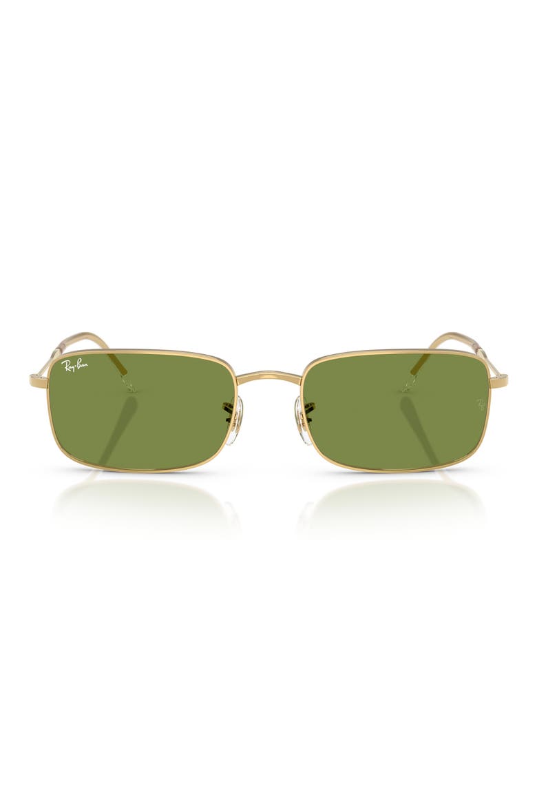 56mm Rectangular Sunglasses, Main, color, ARISTA / GREEN