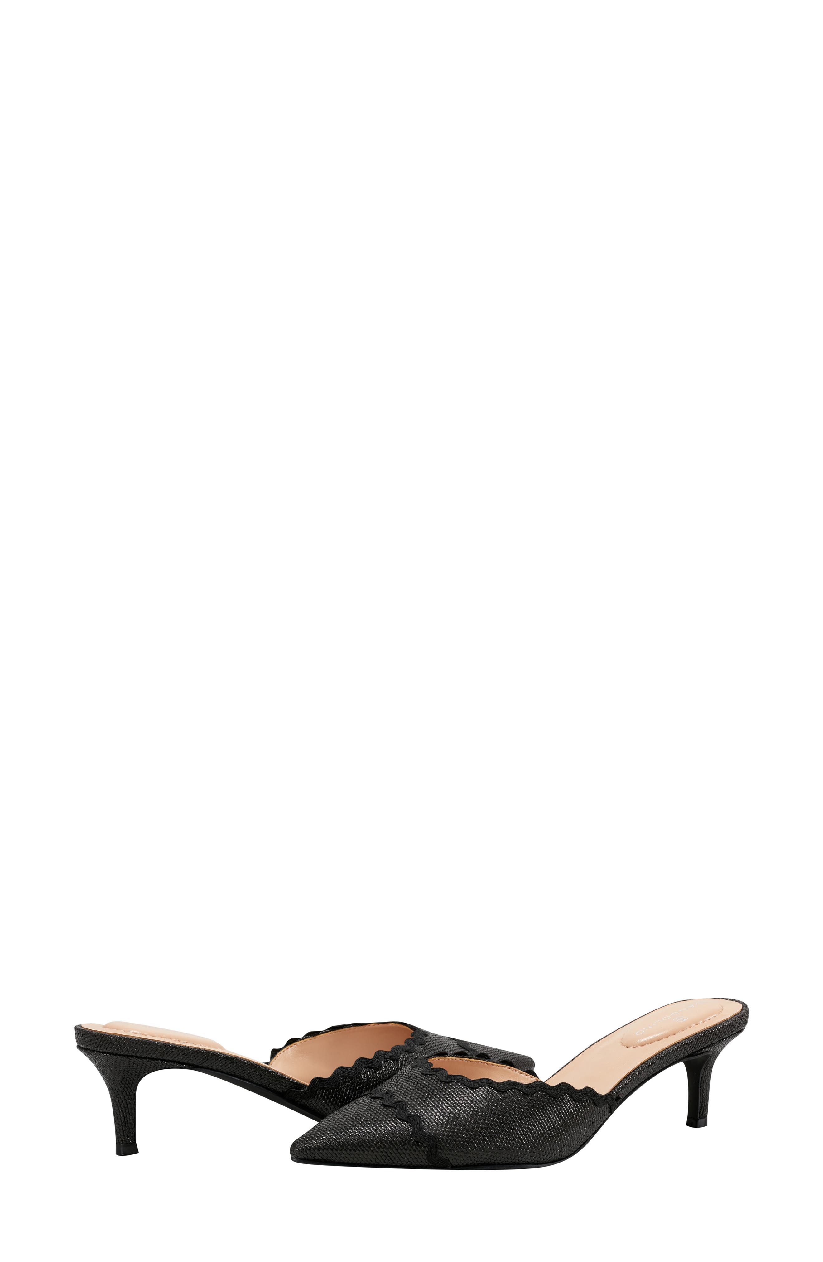 Bandolino My My Scalloped Kitten Heel Pump, Alternate, color, Black