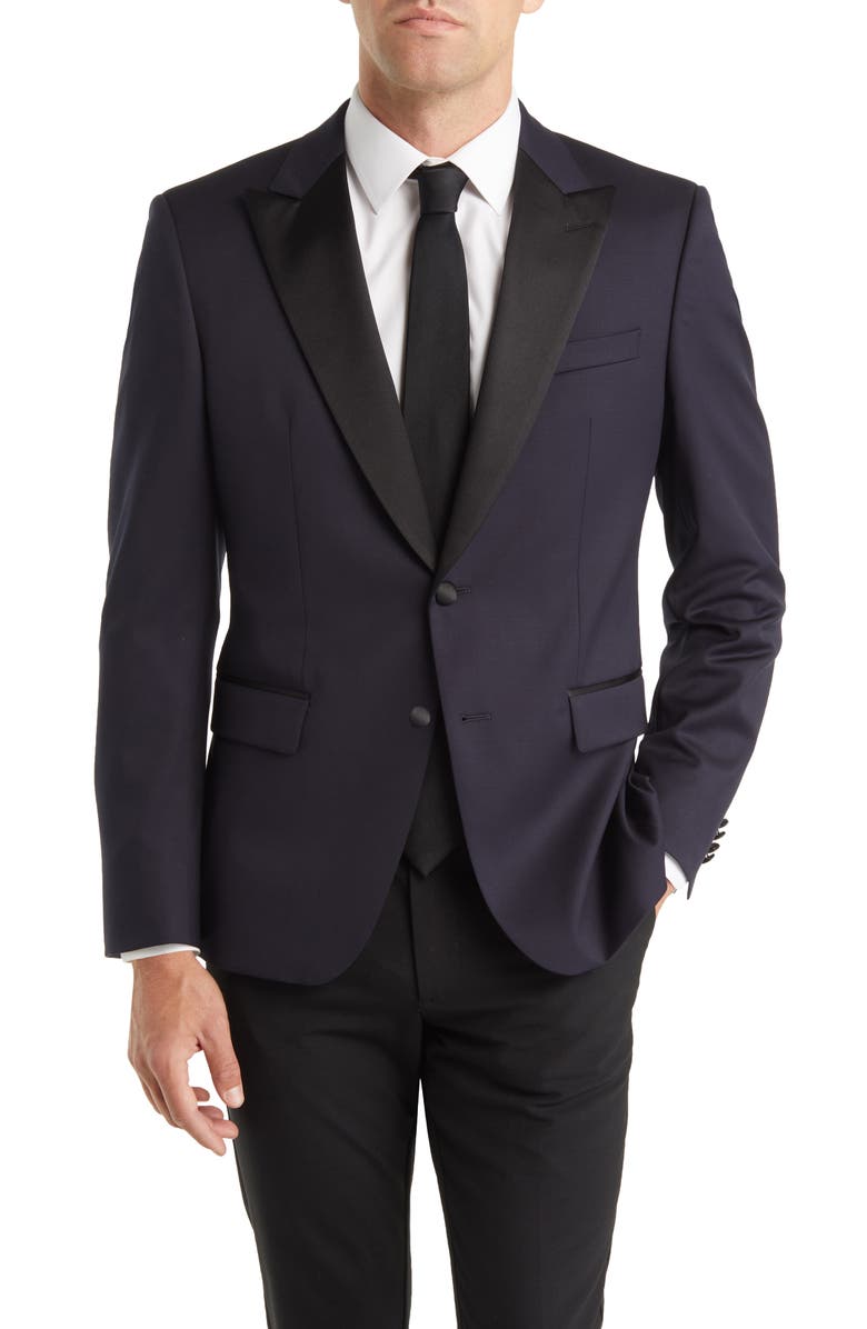 BOSS Huge Tux Virgin Wool Sport Coat, Main, color, Navy