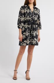 Sam Edelman Robe Embroidered Eyelet Long Sleeve Dress