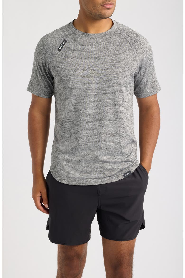 Enzo Performance T-Shirt, Main, color, BLACK HEATHER