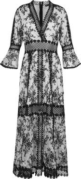Anne Fontaine Amodio Long Floral Lace Dress