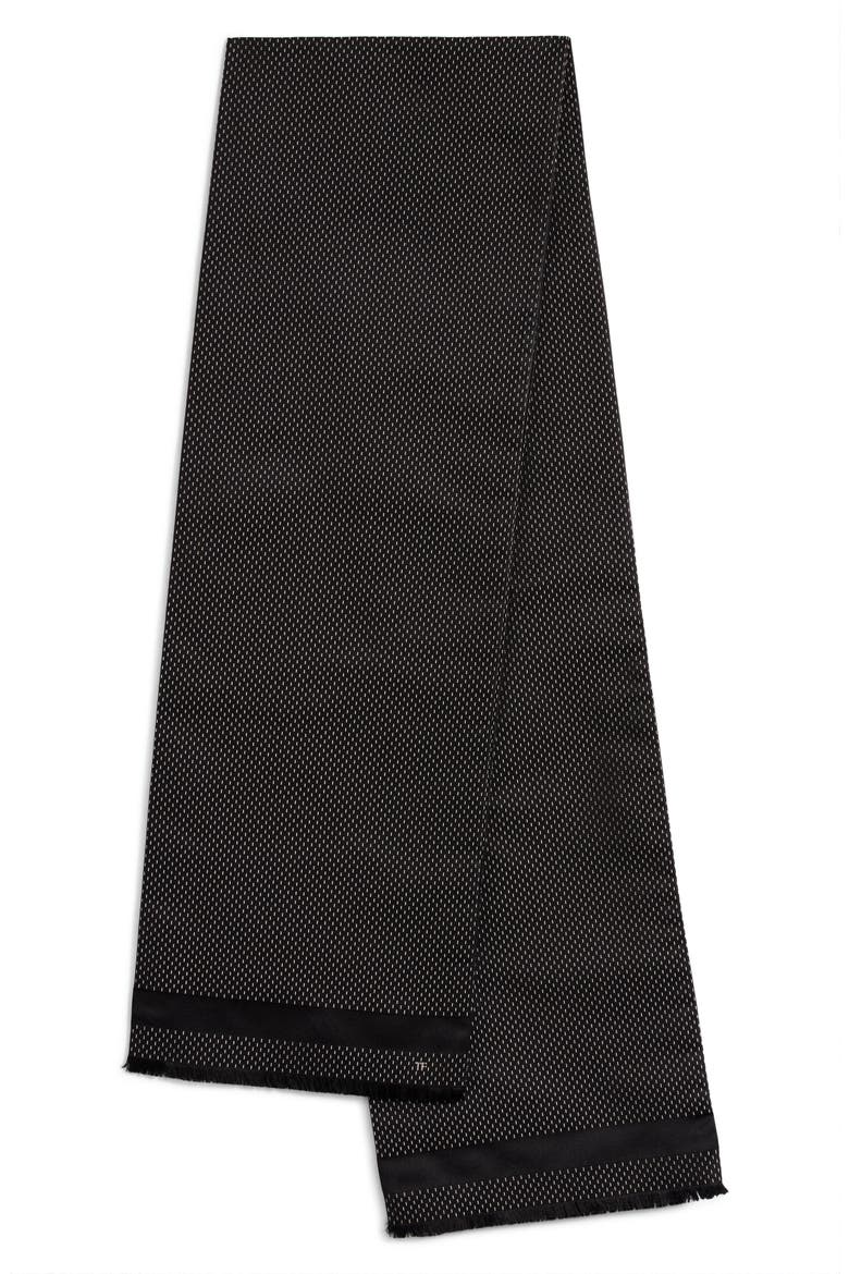 Jacquard Dash Mulberry Silk Scarf, Alternate, color, 1N001 BLACK