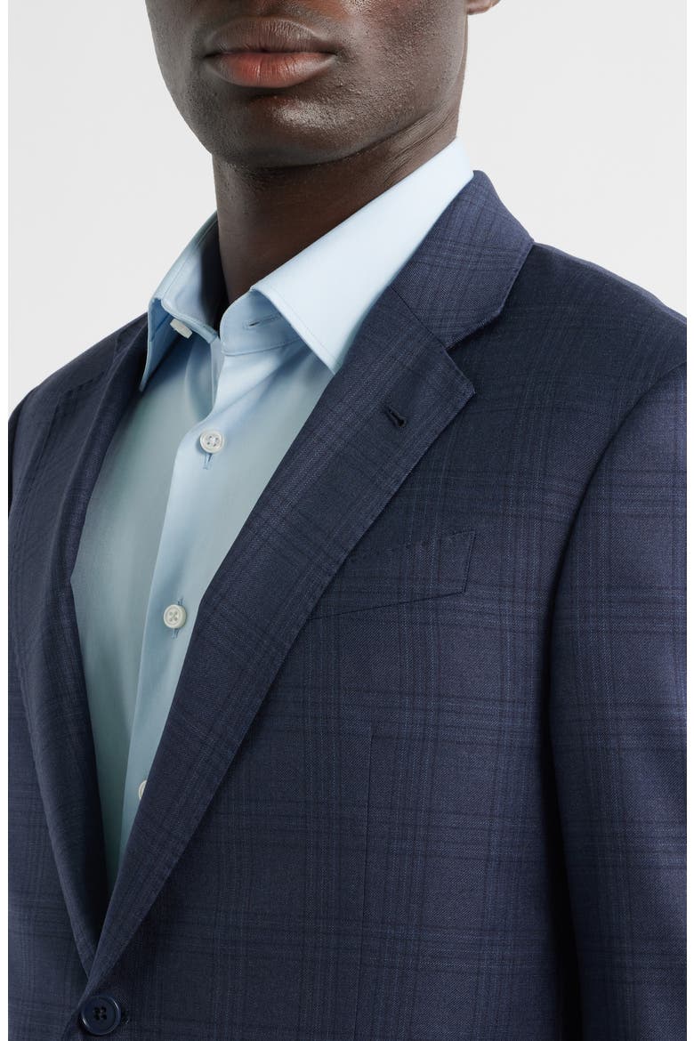 Navy Blue Check Wool Suit, Alternate, color, PLAID BLUE