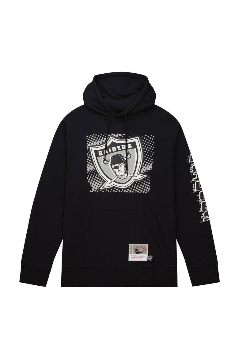 Men's Mitchell & Ness Black Las Vegas Raiders Gridiron Classics Big Face 7.0 Pullover Hoodie, Alternate, color, Black