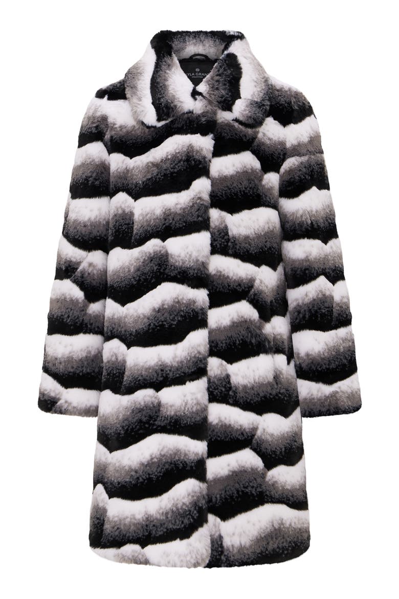 Fur-Fee Chinchilla (Faux Fur) Short Coat, Alternate, color, GRAY CHINCH