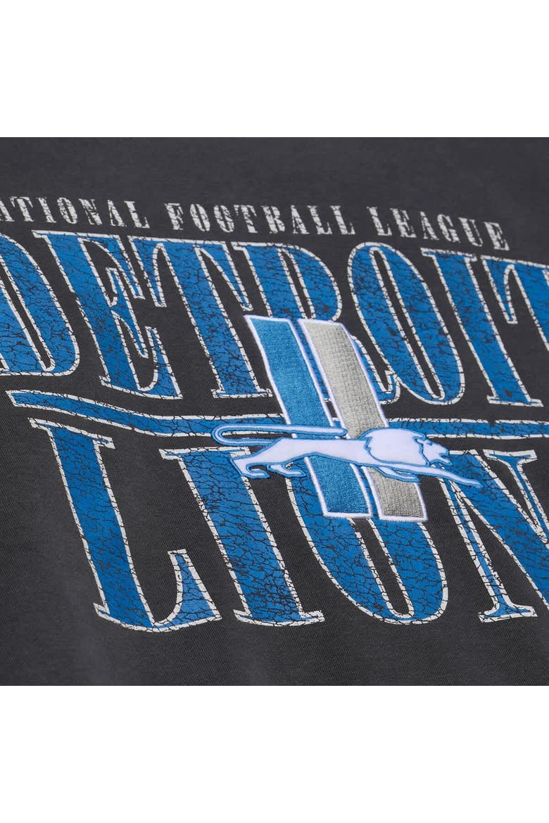 Men's Mitchell & Ness  Black Detroit Lions Downtown Crew Vintage Logo Sweatshirt, Alternate, color, Black