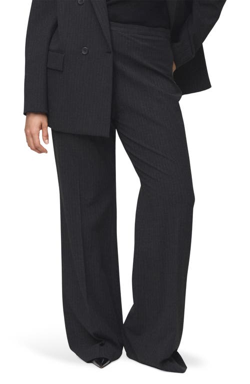 Mango Pinstripe Suit Trousers In Gray